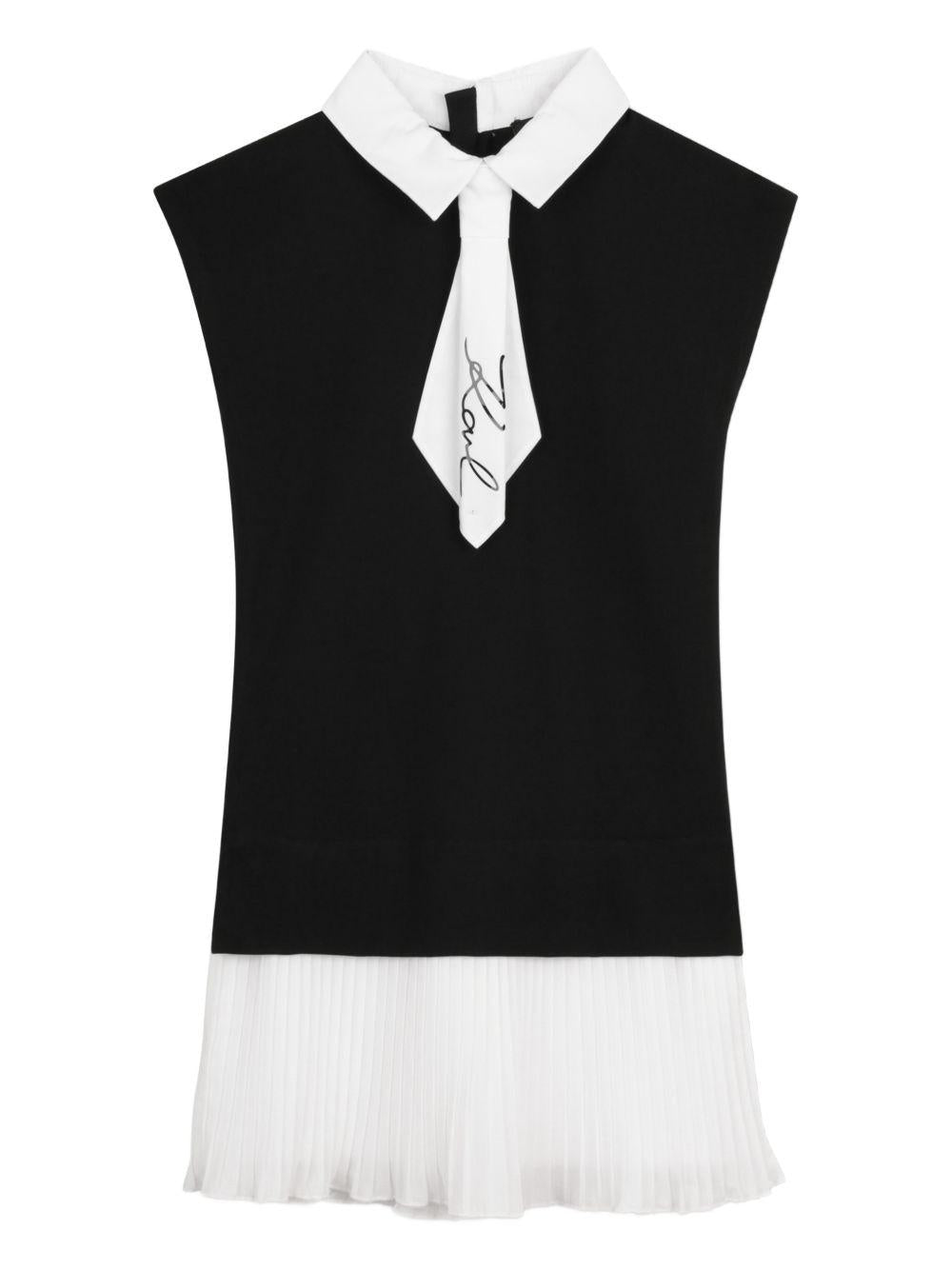 Abito per bambina Karl Lagerfeld Kids nero con gonna plissettata - Rubino Kids