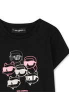 Abito per bambina Karl Lagerfeld Kids nero con stampa grafica - Rubino Kids