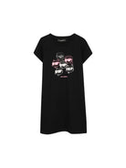 Abito per bambina Karl Lagerfeld Kids nero con stampa grafica - Rubino Kids