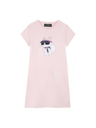 Abito per bambina Karl Lagerfeld Kids rosa con stampa grafica - Rubino Kids