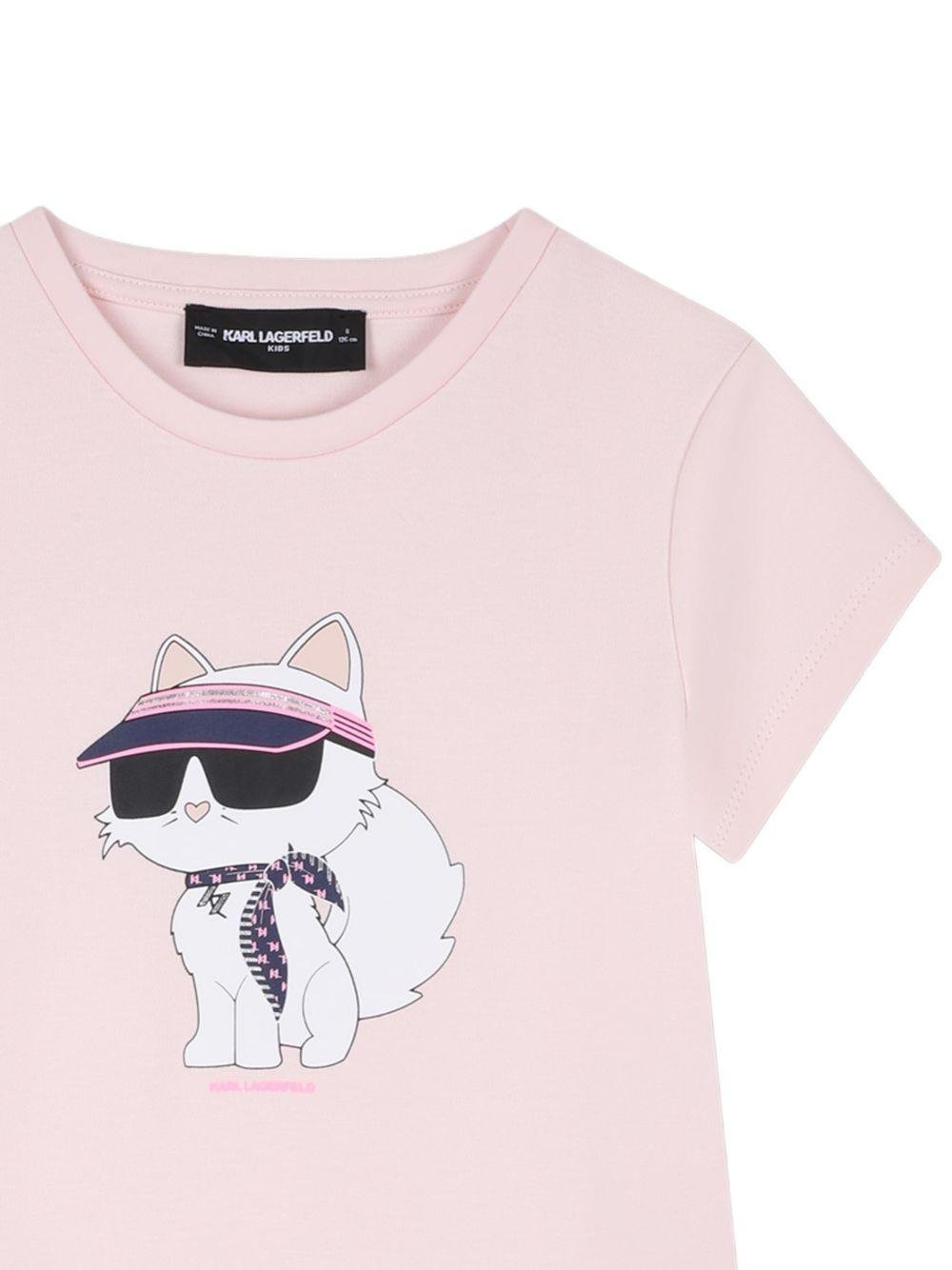 Abito per bambina Karl Lagerfeld Kids rosa con stampa grafica - Rubino Kids