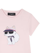 Abito per bambina Karl Lagerfeld Kids rosa con stampa grafica - Rubino Kids