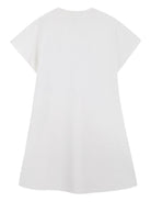 Abito per bambina Kenzo Kids bianco con dettaglio logo sul davanti - Rubino Kids