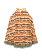 Abito per bambina La Stupenderia multicolor all'uncinetto con fodera integrale - Rubino Kids