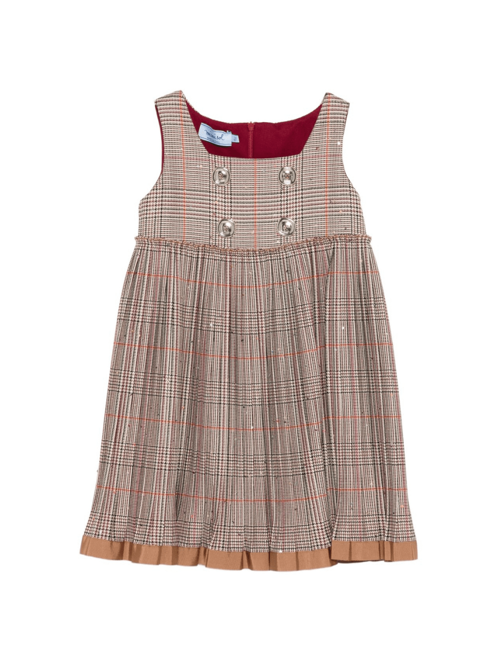 Abito per bambina Mi Mi Sol marrone con motivo a quadri - Rubino Kids