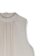 Abito per bambina Michael Kors Kids beige con monogramma e ruches - Rubino Kids