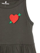 Abito per bambina Mini Rodini nero con dettaglio cuore con freccia ricamato - Rubino Kids