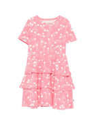 Abito per bambina Mini Rodini rosa con stampa a stelle all - over - Rubino Kids