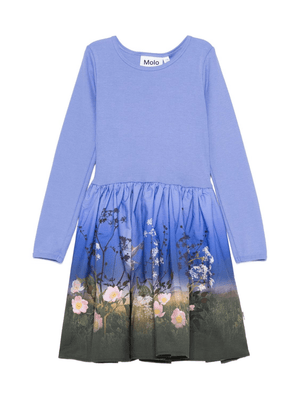 Abito per bambina Molo azzurro con stampa floreale