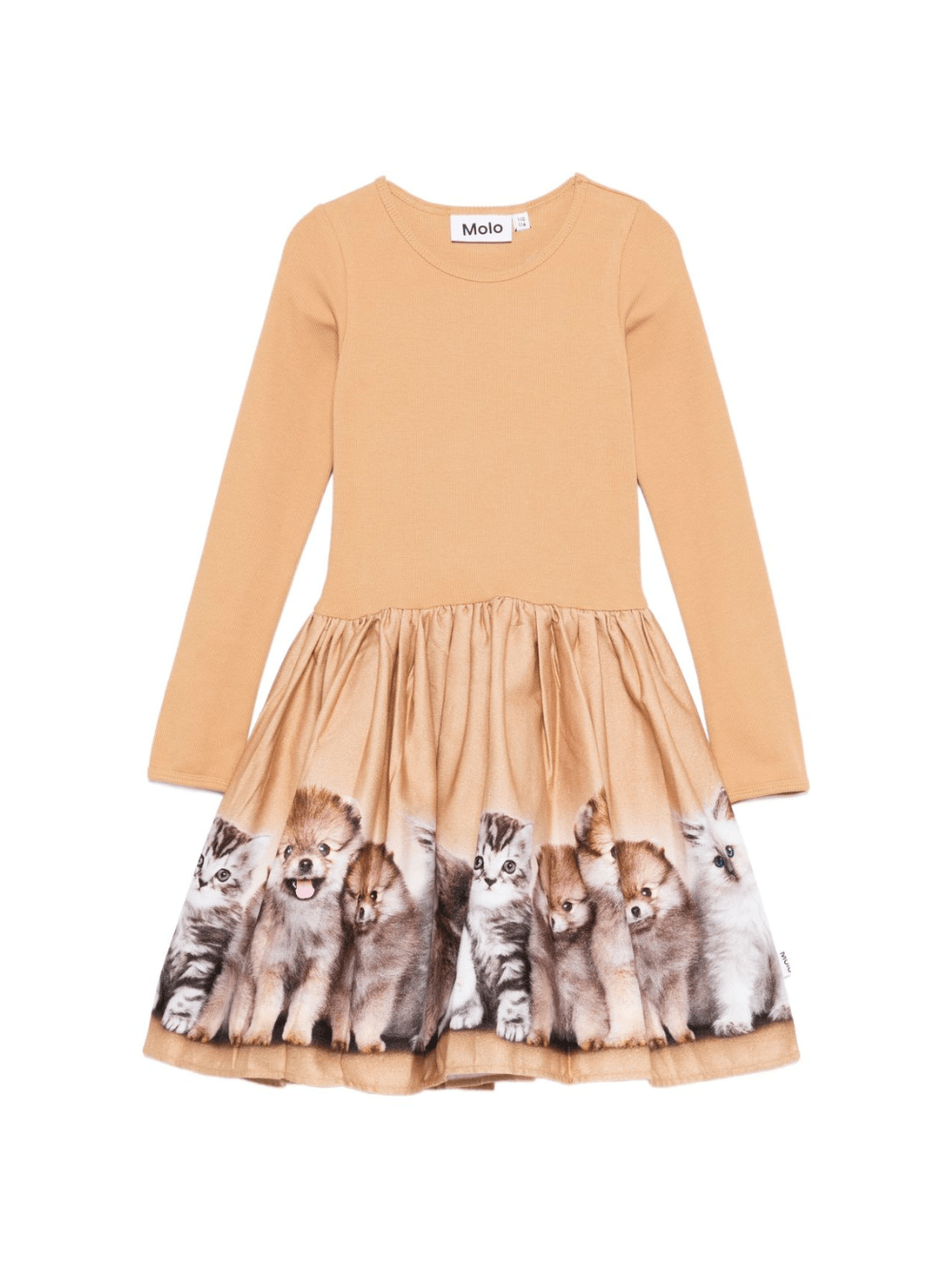 Abito per bambina Molo beige con stampa animali - Rubino Kids