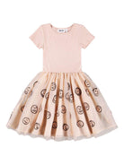 Abito per bambina Molo Cyrusila rosa con stampa grafica all - over - Rubino Kids