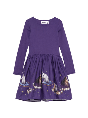Molo purple animal print dress for girls