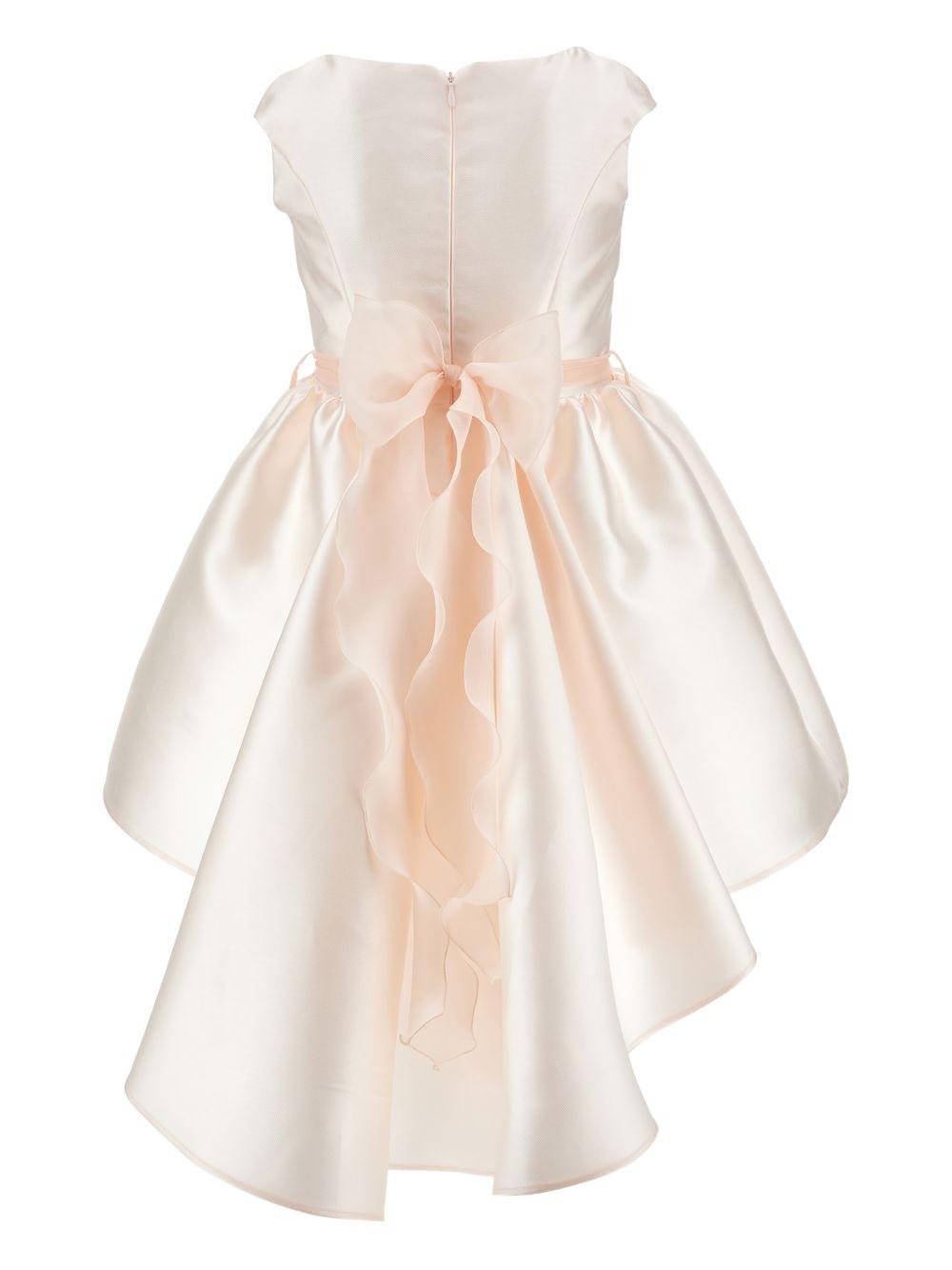 Abito per bambina Monnalisa beige con dettaglio con fiocco - Rubino Kids