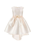 Abito per bambina Monnalisa beige con dettaglio con fiocco - Rubino Kids