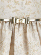 Abito per bambina Monnalisa beige con stampa a fiori all - over - Rubino Kids