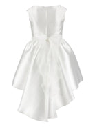 Abito per bambina Monnalisa bianco con applicazione a fiori - Rubino Kids