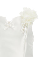 Abito per bambina Monnalisa bianco con applicazioni a fiori - Rubino Kids