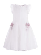 Abito per bambina Monnalisa bianco con fiocco - Rubino Kids