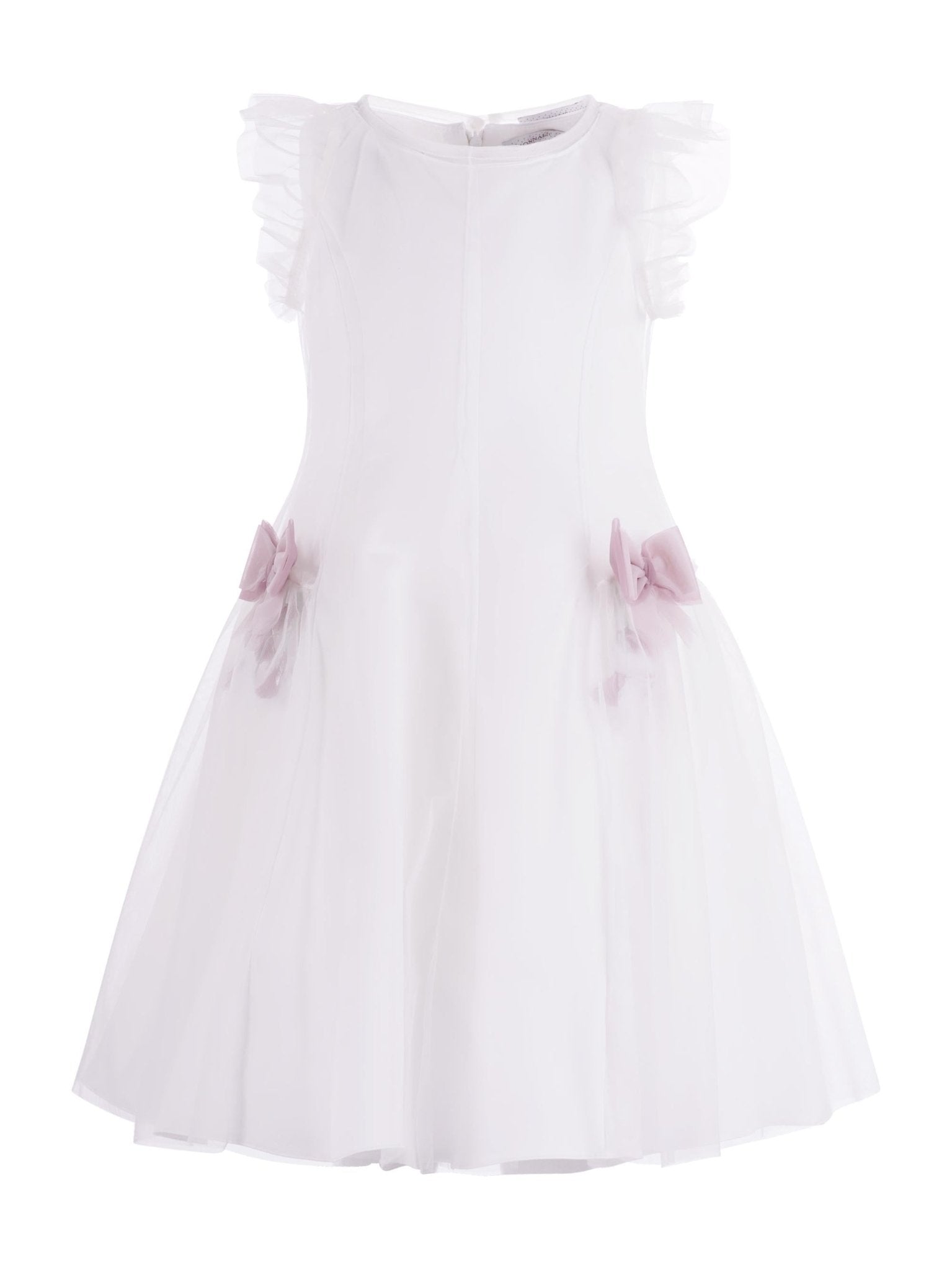 Abito per bambina Monnalisa bianco con fiocco - Rubino Kids