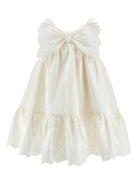 Abito per bambina Monnalisa bianco con gonna con balze - Rubino Kids