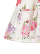 Abito per bambina Monnalisa bianco con motivo a fiori - Rubino Kids