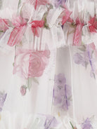 Abito per bambina Monnalisa bianco con stampa a fiori - Rubino Kids