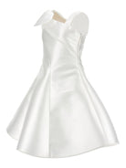 Abito per bambina Monnalisa bianco monospalla con fiocco - Rubino Kids