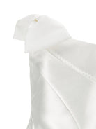 Abito per bambina Monnalisa bianco monospalla con fiocco - Rubino Kids