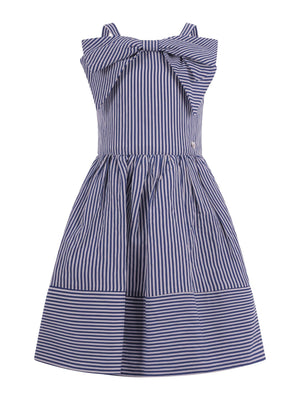 Monnalisa blue striped dress for girls