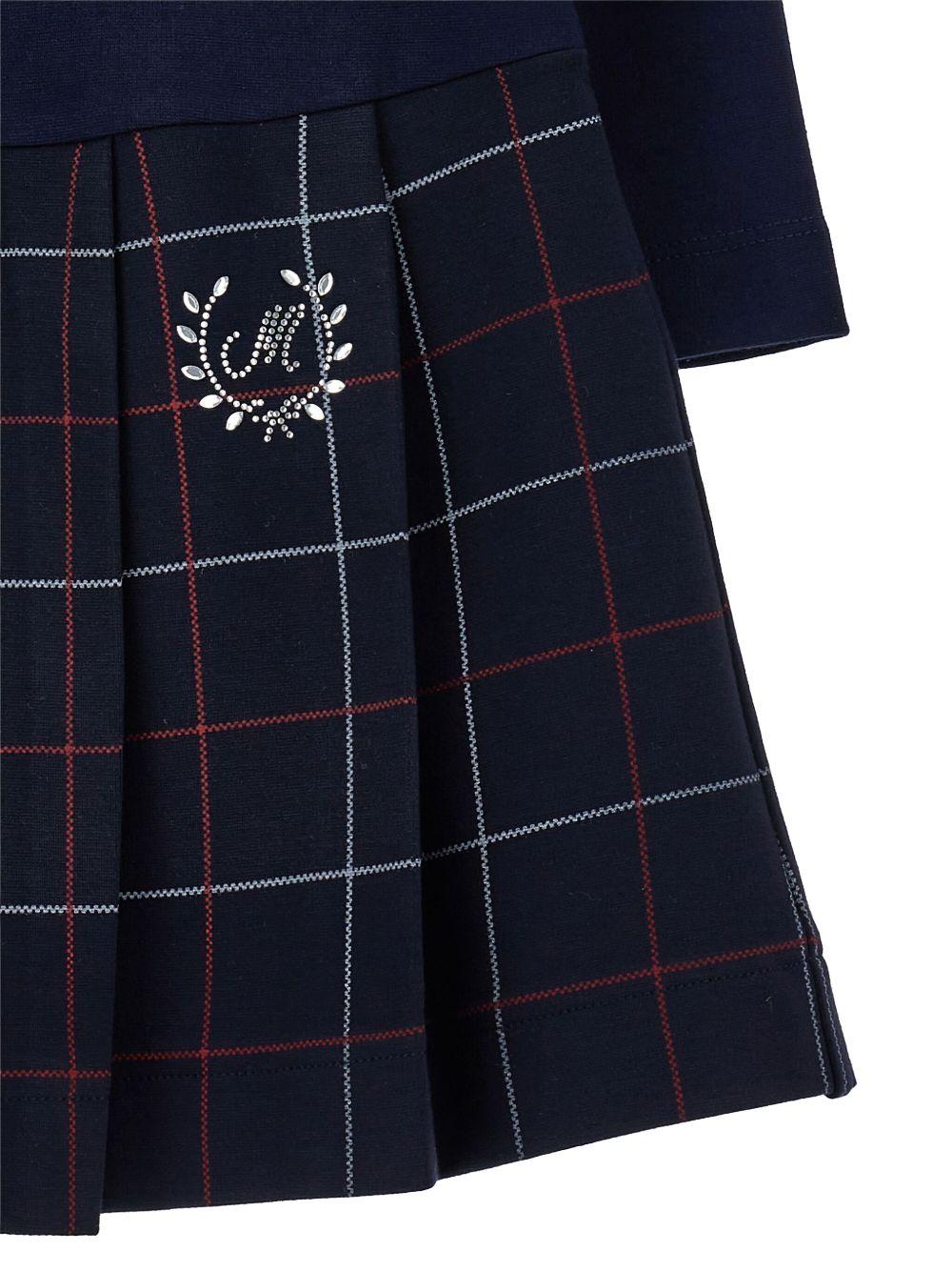 Abito per bambina Monnalisa blu con motivo tartan - Rubino Kids