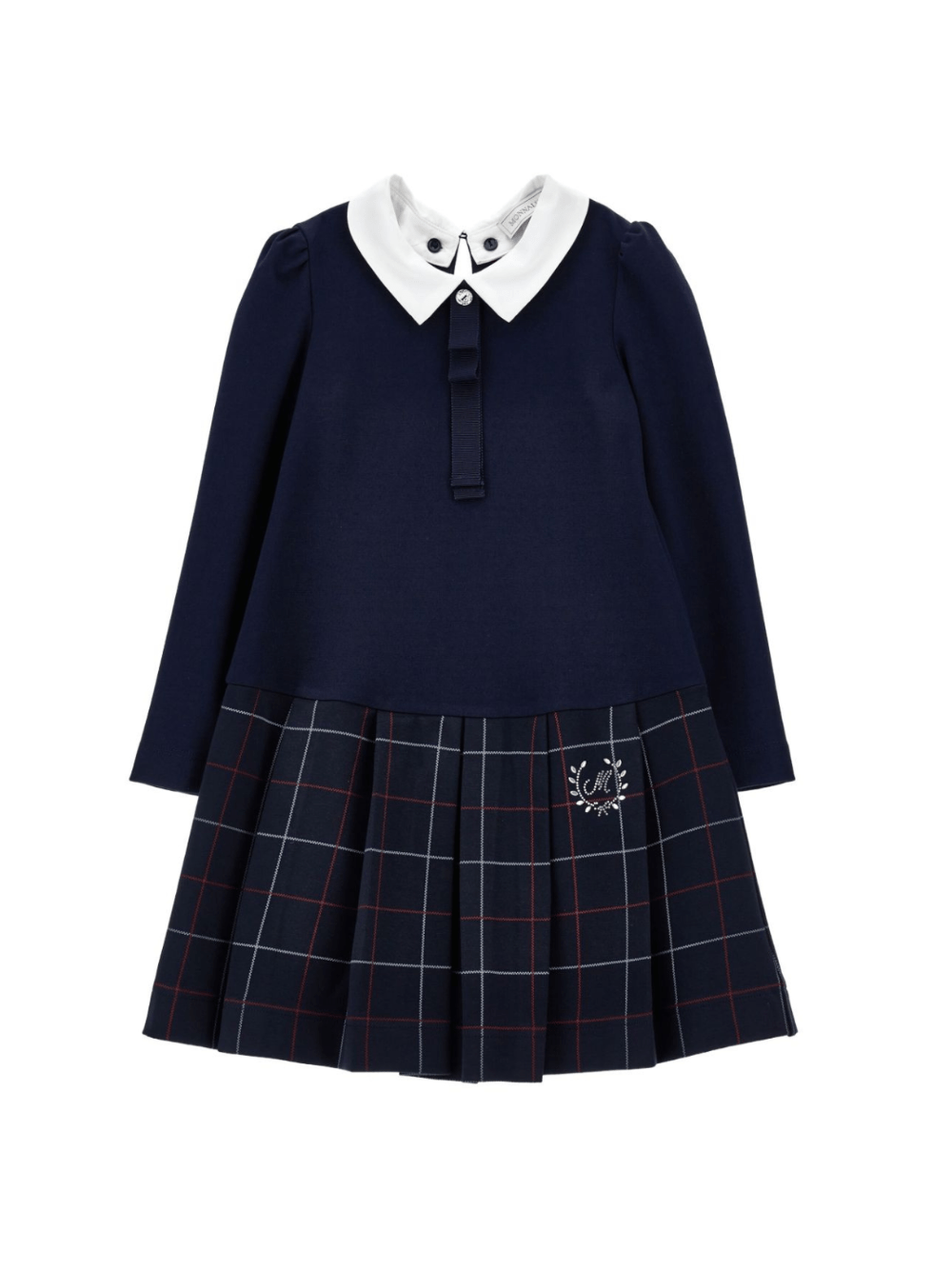 Abito per bambina Monnalisa blu con motivo tartan - Rubino Kids