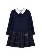 Abito per bambina Monnalisa blu con motivo tartan - Rubino Kids