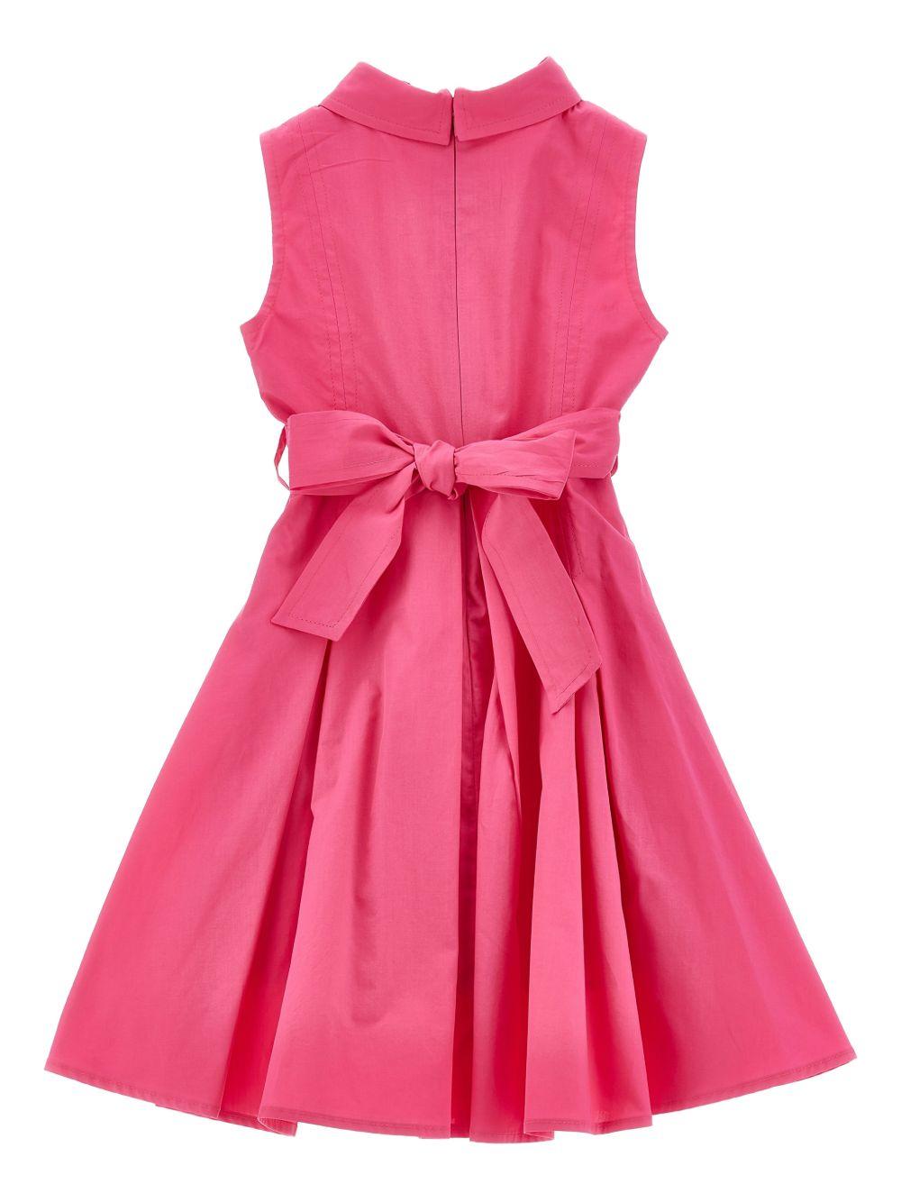 Abito per bambina Monnalisa fucsia con dettaglio con fiocco - Rubino Kids