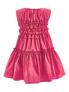 Abito per bambina Monnalisa fucsia smanicato con ruches - Rubino Kids
