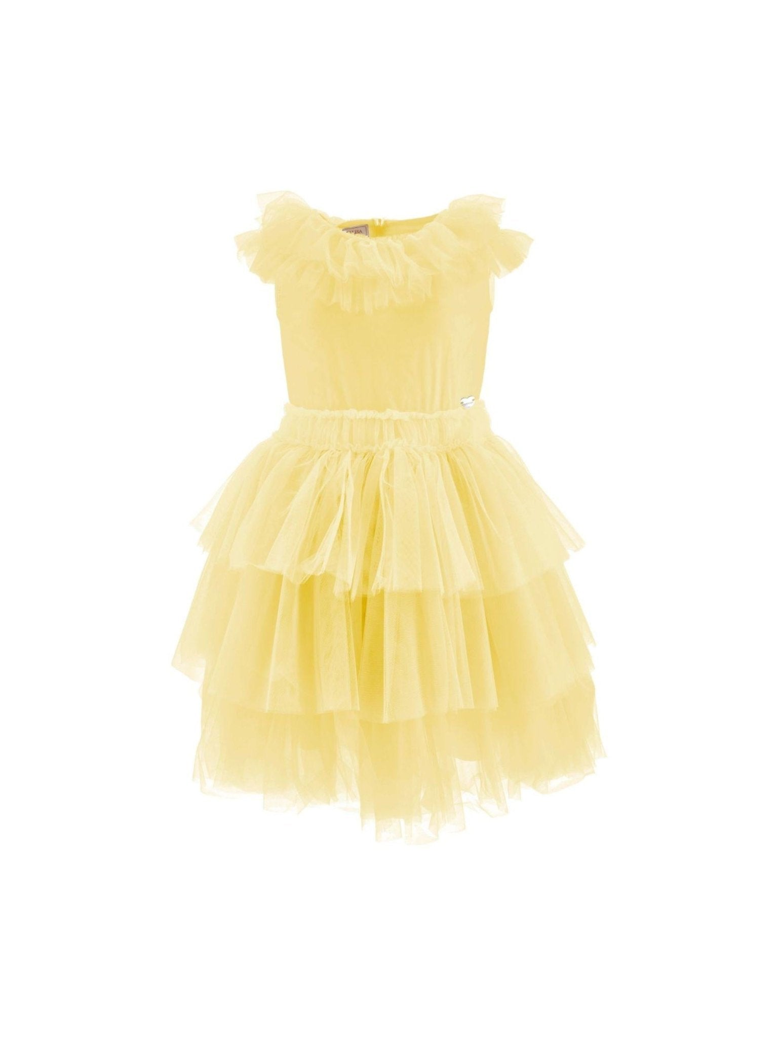 Abito per bambina Monnalisa giallo con gonna a balze - Rubino Kids