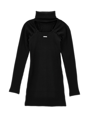Monnalisa black dress for girls with cut-out detail