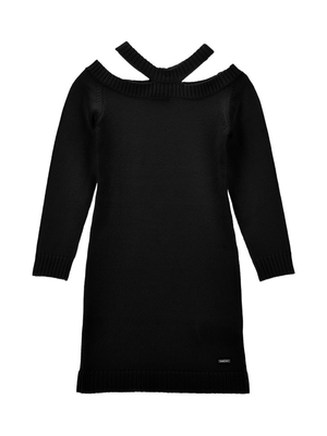 Monnalisa black dress for girls with crossed straps