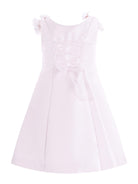 Abito per bambina Monnalisa rosa con applicazioni a fiori - Rubino Kids