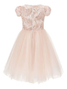 Abito per bambina Monnalisa rosa con decorazione con paillettes - Rubino Kids