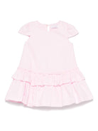 Abito per bambina Monnalisa rosa con design svasato - Rubino Kids