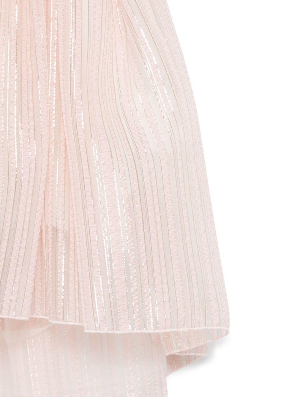 Abito per bambina Monnalisa rosa con dettagli ruches e lurex - Rubino Kids