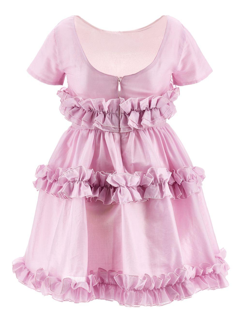 Abito per bambina Monnalisa rosa con ruches - Rubino Kids