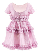 Abito per bambina Monnalisa rosa con ruches - Rubino Kids