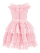 Abito per bambina Monnalisa rosa con ruches - Rubino Kids