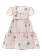 Abito per bambina Monnalisa rosa con stampa a fiori - Rubino Kids
