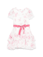 Abito per bambina Monnalisa rosa con stampa farfalla - Rubino Kids