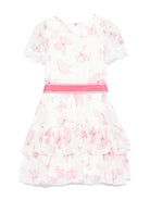 Abito per bambina Monnalisa rosa con stampa farfalla - Rubino Kids
