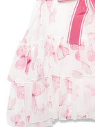 Abito per bambina Monnalisa rosa con stampa farfalla - Rubino Kids