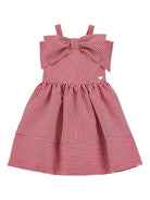 Abito per bambina Monnalisa rosso con fiocco - Rubino Kids