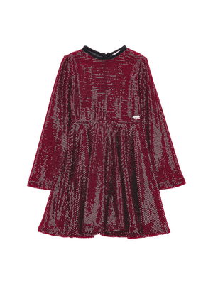 Monnalisa red dress for girls with rhinestones